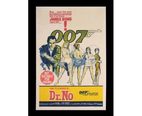 Linen backed with light restoration and foldlines flattened out this original Australian One-Sheet for "Dr. No" (1962) is typ