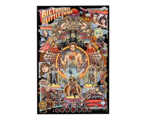 Ise Ananphada's 2020 screen print for John Carpenter's "Big Trouble in Little China" (1986) is a stunning beautiful detailed 