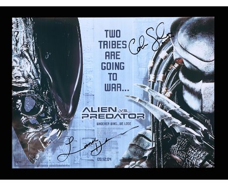 A reproduction UK Quad style film poster for the 2004 sci-fi blockbuster "Alien vs Predator". The first in a series of cinema