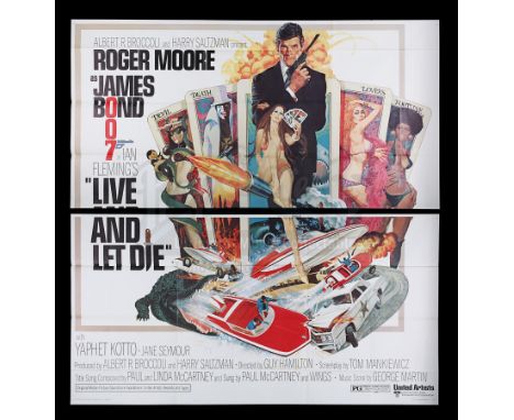 Stunning, large format US/Western Hemi Six-Sheet movie poster for Roger Moore's debut as Ian Fleming's super-spy James Bond 0