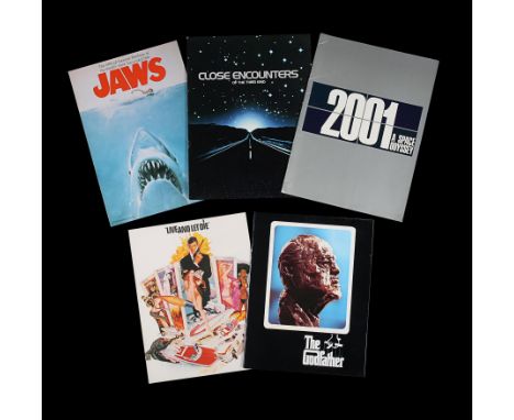 Five British Press Souvenir Brochures for Stanley Kubrick's "2001: A Space Odyssey", Steven Spielberg's "Jaws "(1975) and "Cl