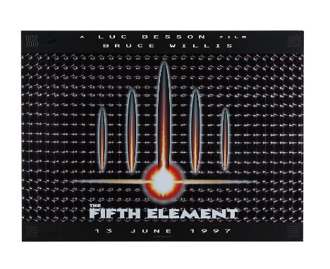 A lenticular hologram style UK Quad for Luc Besson's stylish sci-fi fantasy "The Fifth Element" (1997). Backed to board (as i