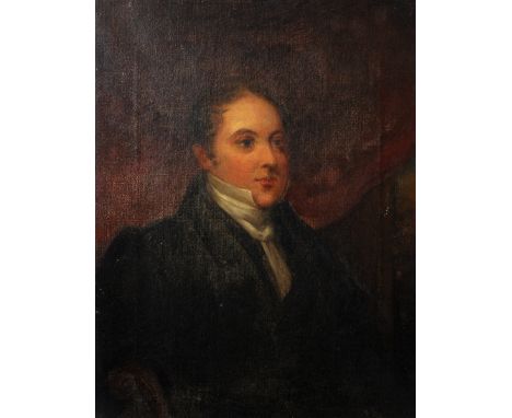 Early 19th Century English School. Portrait of Frederick Wilson, Seated in an Interior, Oil on Canvas, Inscribed on a label o