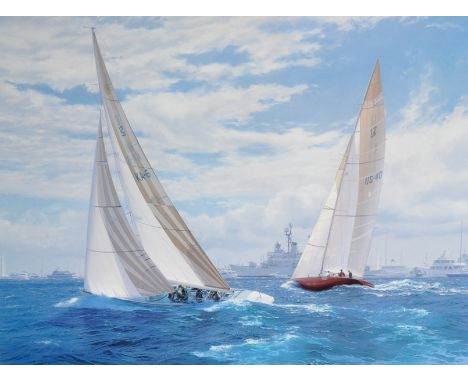John Steven Dews (1949-    ) British. "Australia 11 Tacks For The Line - America's Cop, 1983", Lithograph, Signed and numbere