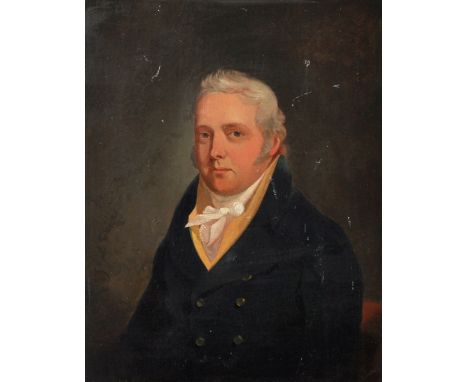 19th Century English School. Portrait of a Man, Seated in an Interior, Oil on Panel, 10" x 8".