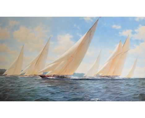 John Steven Dews (1949-    ) British. Racing J Class Yacht's, Lithograph, Signed and numbered 531/850 in Pencil, with Printer