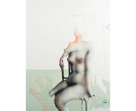 Paul Wunderlich (1927-2010) German. "Bien Assise", a Naked Figure, Lithograph, Signed and numbered 54/75 in Pencil, and Inscr