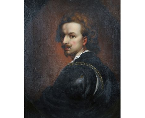 After Anthony Van Dyck (1599-1641) Flemish. Self Portrait, Oil on Canvas, Unframed, 28.75" x 23".