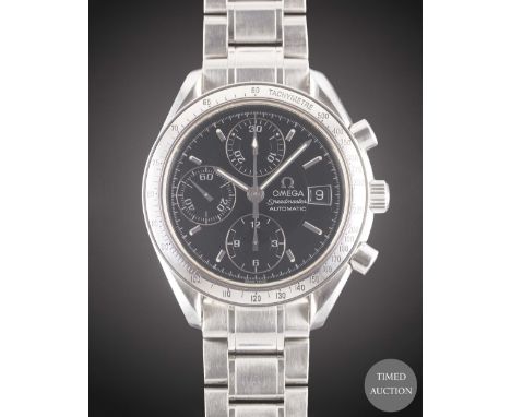 A GENTLEMAN'S STAINLESS STEEL OMEGA SPEEDMASTER AUTOMATIC CHRONOGRAPH BRACELET WATCH
CIRCA 1999, WITH BLACK DIAL
Movement:&nb