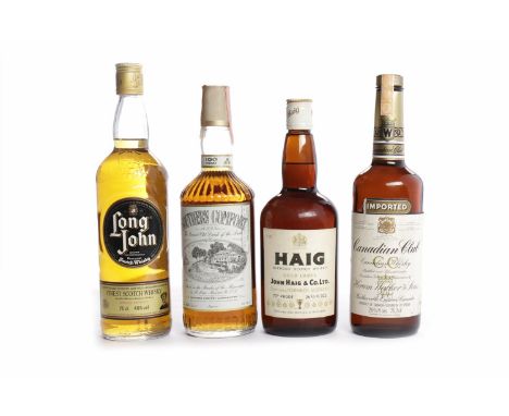 HAIG GOLD LABELBlended Scotch Whisky. '1959' written on label in pencil. 26 2/3 fl.oz, 70° proof. CANADIAN CLUBCanadian Whisk