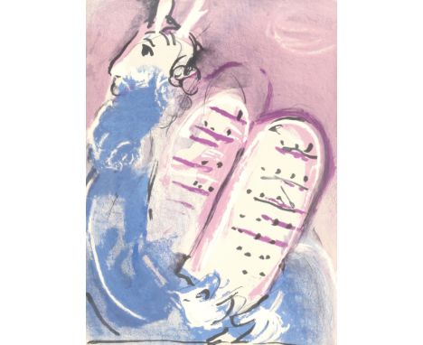 Marc Chagall (1887-1985) Die Könige - Moses von 1956,Farblithografie/Velin, rückseitig eine weiterer Original-Lithographie, A
