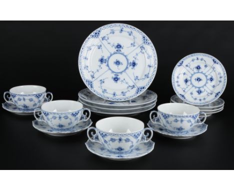 Royal Copenhagen Musselmalet Speiseservice für 4 Personen, dining service musselmalet for 4 Pers.,16-teiliges Porzellan, Däne
