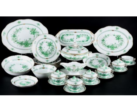 Herend FV Fleur des Indes umfangreiches Speiseporzellan, dining porcelain, 32-teiliges Porzellan, Ungarn 20. Jahrhundert, bla