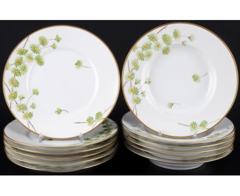 Royal Copenhagen Gänseblümchen 6 Speiseteller und 6 Suppenteller 10515/10519, dinner and soup plates,Porzellan, Dänemark, mit