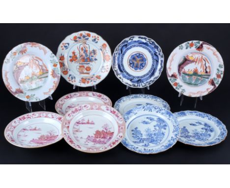 China / Japan Konvolut 10 Teller, chinese / japanese lot of 10 platesPorzellan, China / Japan 19.-20. Jahrhundert, ein Teller