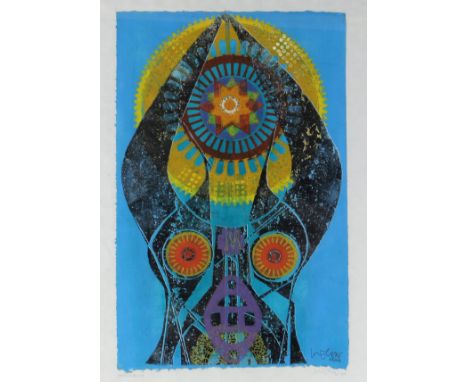 Herbert Felice (1908-1999) Königin der Nacht, Queen of the night,Farbholzschnitt/Japanpapier, u. rechts signiert und datiert 