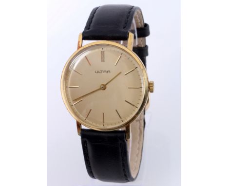 Vintage Ultra 585 Gold Herrenarmbanduhr, 14K 585 gold men's watch,GG 585/000 Gelbgold, gepunzt 585, Herrenarmbanduhr, Handauf