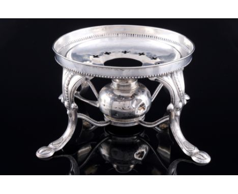 Silber Stövchen mit Öllicht, silver pot warmer with oil light,Silber (geprüft), nicht gestempelt, H 8,5 cm x B 21,5 cm x D 14