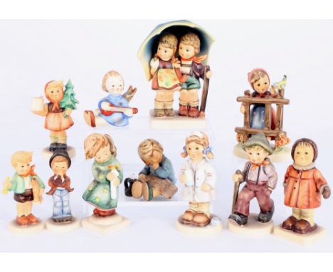 Hummel / Goebel Konvolut - 11 Hummelfiguren, group of 11 figures,Porzellan, H 11,5 cm und kleiner, Sammlung von 11 Hummelfigu