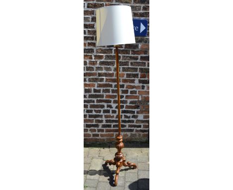 Victorian pole screen converted to a standard lamp