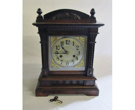 Walnut 8 day mantel clock by H A C Clock Co (Hamburg America Clock Co)