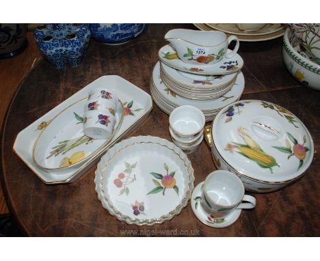 A quantity of Royal Worcester 'Evesham' tableware including plates, ramekins, vegetable dishes, etc.