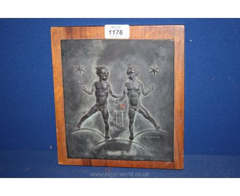 A cast bronze Plaque signed Brezovrik, 7" x 7 3/4"