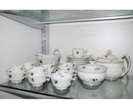 A Chamberlain Worcester regent Tea Service c1811-20, comprising Teapot, Milk jug, Sugar box, slop bowl, two large plates (sta