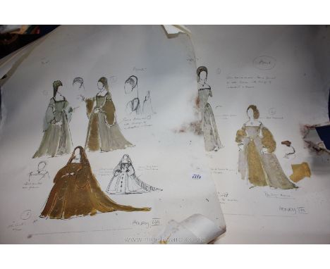 Miscellaneous theatre Costume Prints from the originals by Ann Curtis of the Royal Shakespeare Co.