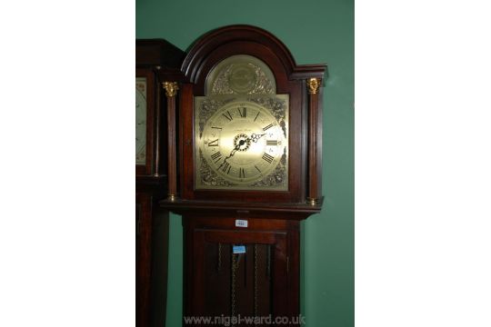 A Modern Oak Cased Longcase Clock Marked Tempus Fugit Richard Broad Bodmin Cornwall Having D