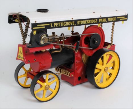 A Wilesco No. D409 T Pettigrove Live Steam showman's traction engine fitted with electric dynamo for roof lighting, finished 