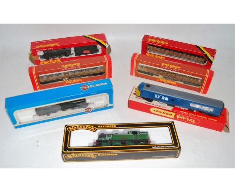 Farish by Bachmann N gauge Ref. 371-930 GWR green pannier tank engine (G-BG) and Ref. 371-980 BR early emblem black 61XX prai