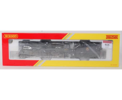 A Hornby R3356 Railroad series factory weathered Crosti boilered class 9F engine and tender No. 92021 (M-BM)
