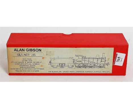 An Alan Gibson etched brass and nickel silver kit to make a class J15 engine and tender, kit appears complete (G-BG)