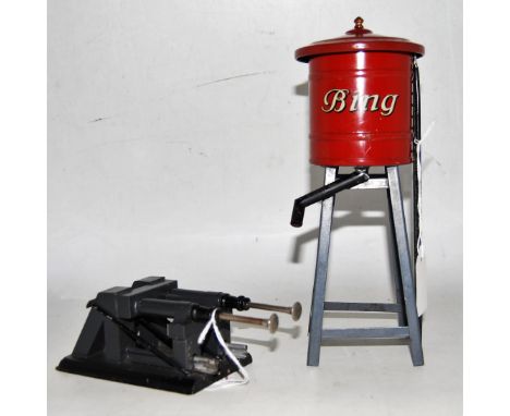 Bing water tank cat No. 10/9192 with ladder and hose (repaired) (G) with a hydraulic buffer stop (G)