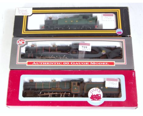 3 Dapol locomotives GWR County of Worcester (G-BG) GWR 0-6-2 tank engine (G-BG) and BR black 'County of Monmouth' (G-BG)