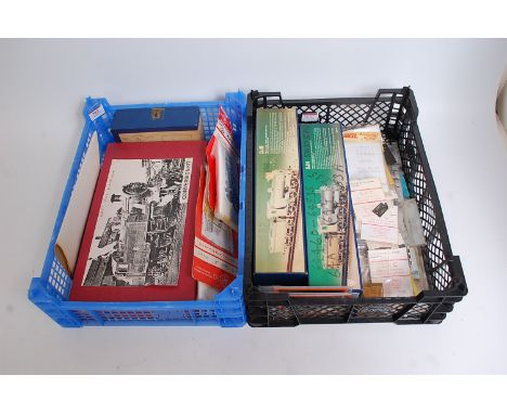 2 small plastic trays containing 5 Crownline conversion kits for Ivatt 2-6-2 tank, 2-6-0 engine and tender, Fowler 2-6-4 tank