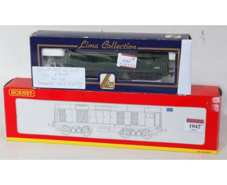 Two Class 20 Bo-Bo diesel locos, Hornby R2762 BR green D8053 with an unmotored Lima version - D8020 - no motor both (G-BG)