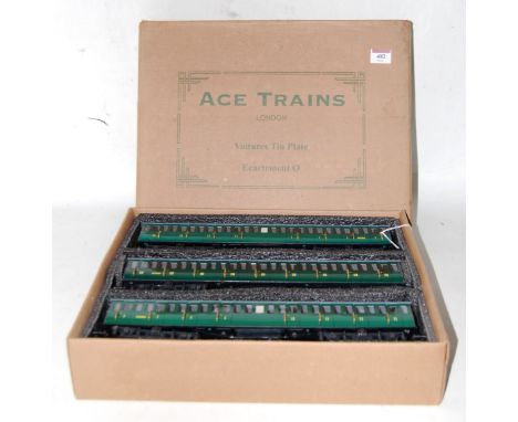 ACE Trains C1/F 3 coach suburban Nord set, green, all 1st/2nd composite, some fading (G), box lid stained one end (BF)