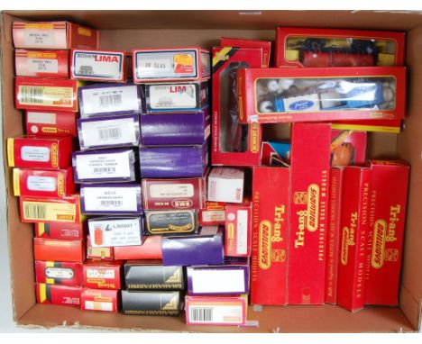 Approx 48 mixed makers wagons Triang, Hornby, Dapol, Mainline, Lima, Farish noted (G-BFG)