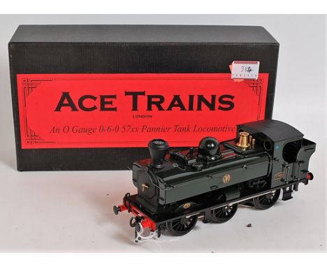 ACE Trains 0-6-0 pannier tank GWR No. 7702, shirtbutton logo fitted with spark arrester chimney (Ditton Priors Railway), norm