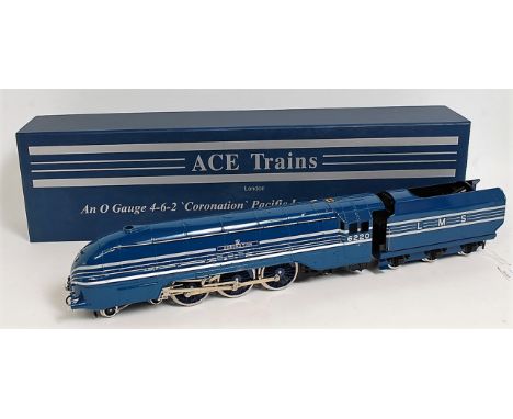 ACE Trains 4-6-2 'Coronation' No. 6220 streamlined loco and tender LMS blue with silver stripes/lining, 0-20v dc with instruc