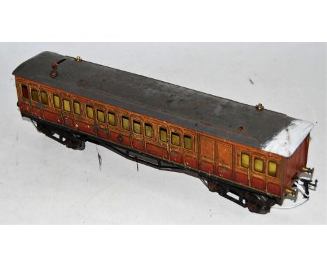 1925-39 Hornby Metropolitan coach E, br/comp, roller pick-ups, noticeable marks overall and one end of roof patched with whit