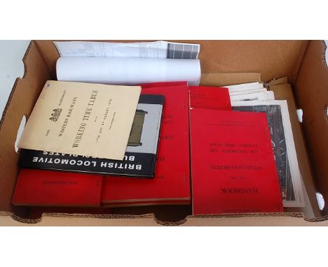 One box containing a quantity of various railway ephemera and hardbacked books, to include a large quantity of South African 