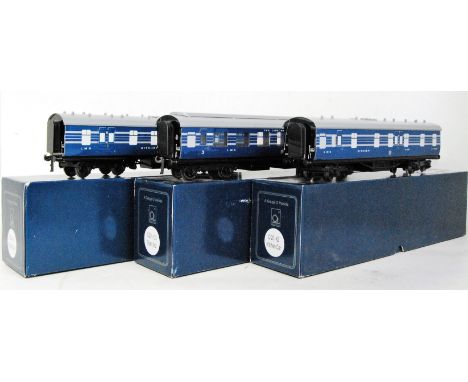 ACE trains three individually boxed LMS 'Coronation Scot' blue with silver lining C20 coaches; kitchen car 30088; All/3rd 895
