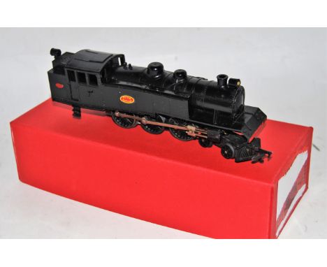 An early Triang black TC series 4-6-4 tank engine, is complete but has minor damage to side tanks (G)