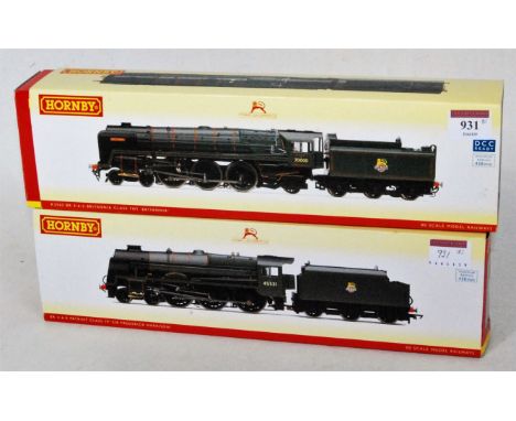 Hornby R2562 BR green 'Britannia' engine and tender (NM-BNM) together with R2632 BR green Patriot class 'Sir Frederick Harris
