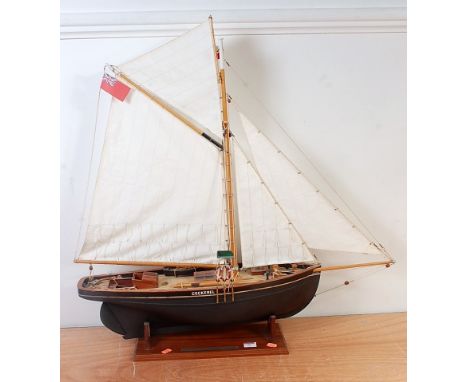 The Vintage Model yacht Group wooden and metal hand built kit built model of a Bristol Channel pilot cutter, named Cockerel, 