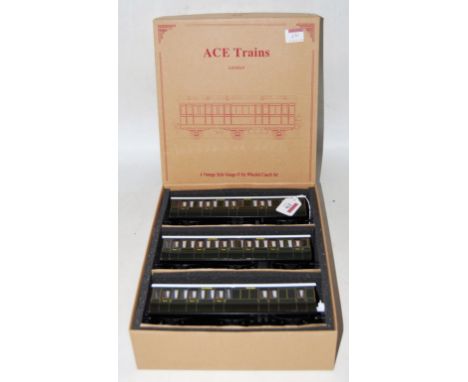ACE Trains Ltd set of three Clemenson six-wheel C/24 coaches, set No.3 Southern comprising 1 st /3 rd , all/3 rd &amp; br/3 r