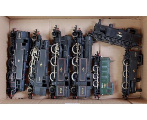 Six tank locos and a diesel: Bachmann BR3MT 2-6-2 82021, Bachmann 2-MT 2-6-2 BR 41313 weathered, repainted 2-6-2 V1/V3 67681,